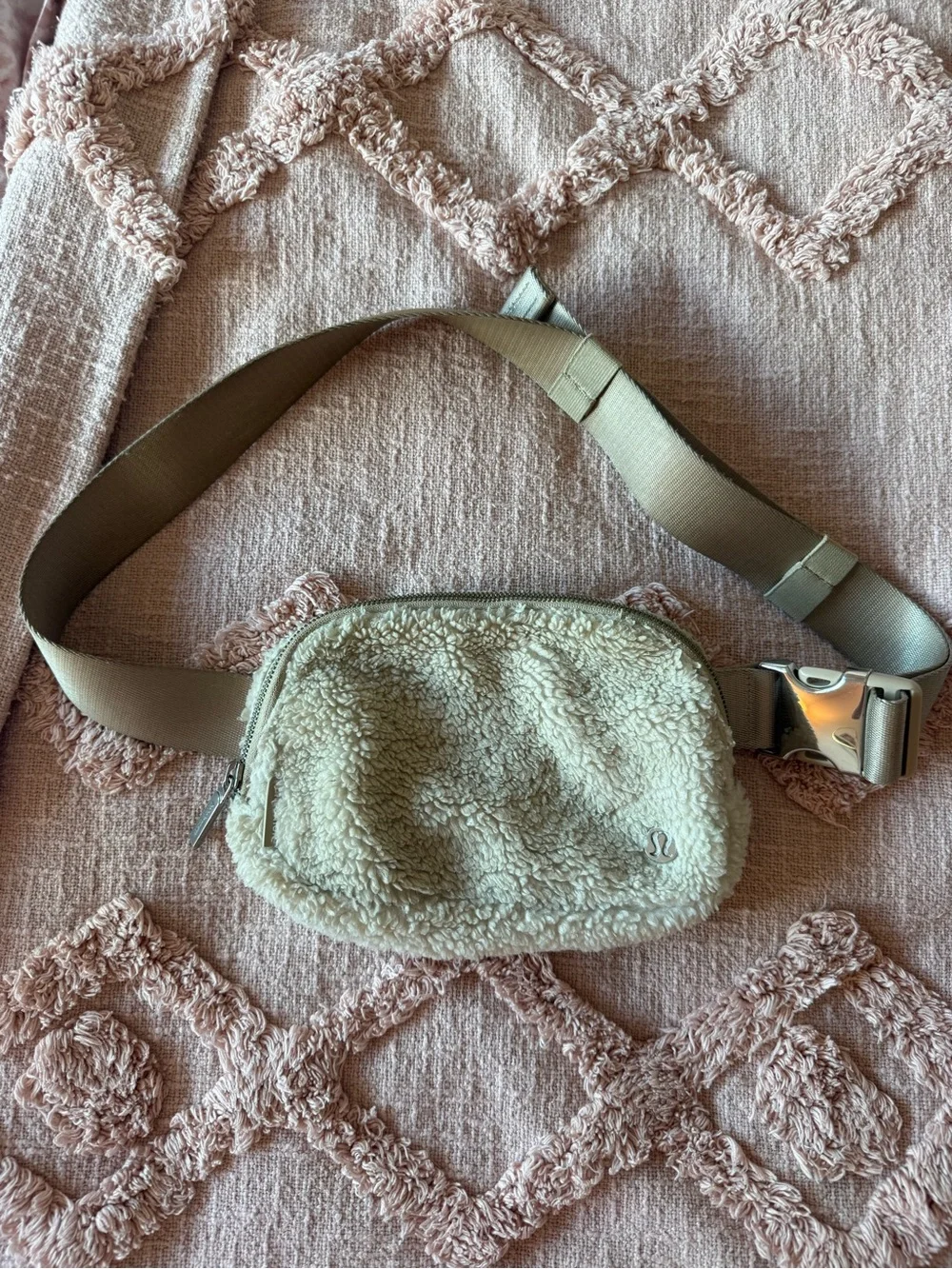 lululemon athletica Cream Sherpa Crossbody Belt Bag